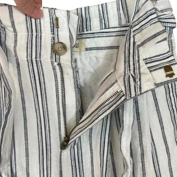 Madewell Baltic Stripe Linen Cotton Blend Paperbag Pants - Picture 4 of 13